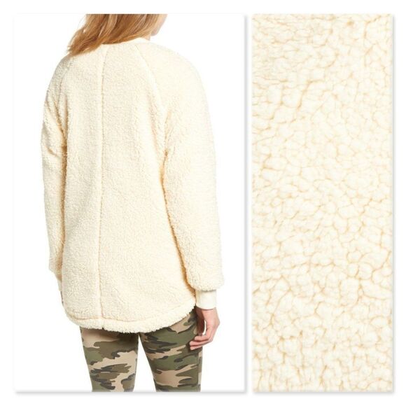 Caslon Long Faux Shearling Jacket in Ivory - Picture 2 of 15